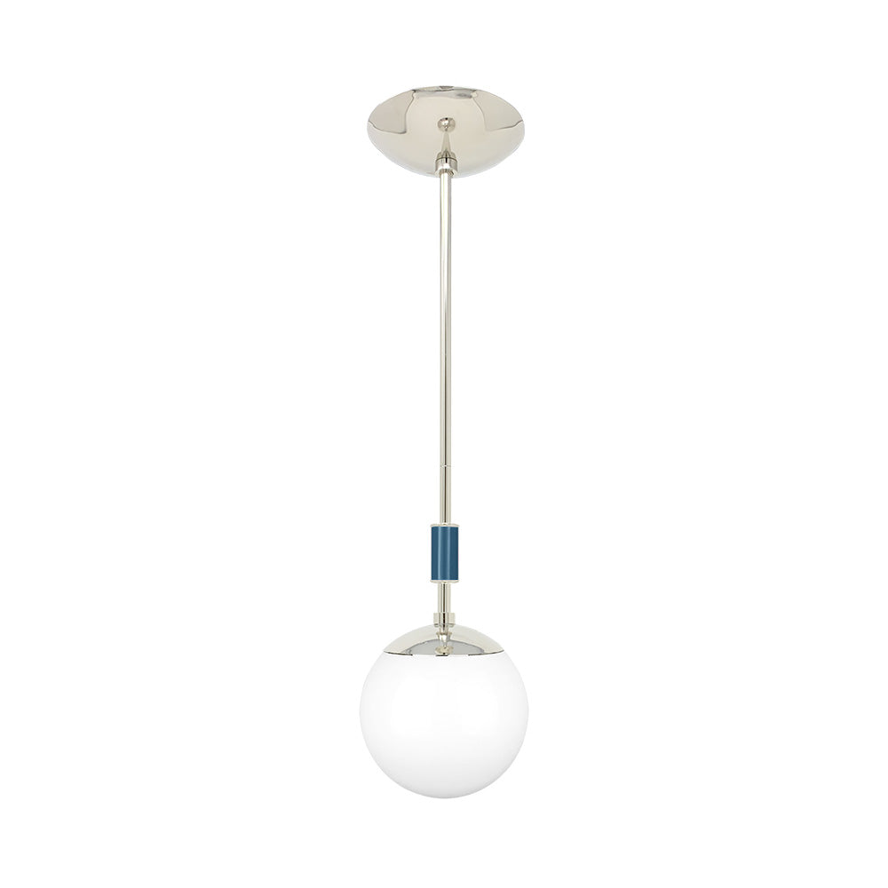 Nickel and slate blue color Pop pendant 6" Dutton Brown lighting