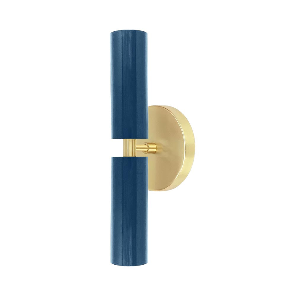 Brass and slate blue color Ruler sconce Dutton Brown lighting