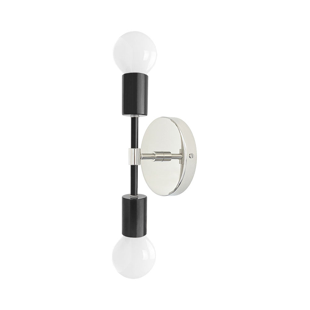 Nickel and black color Scepter sconce 10" Dutton Brown lighting