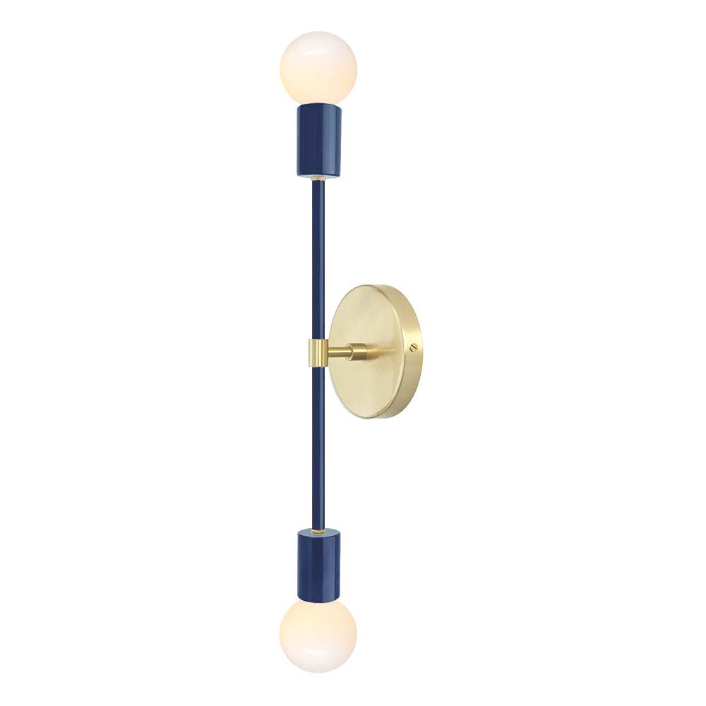 Brass and cobalt color Scepter sconce 18" Dutton Brown lighting