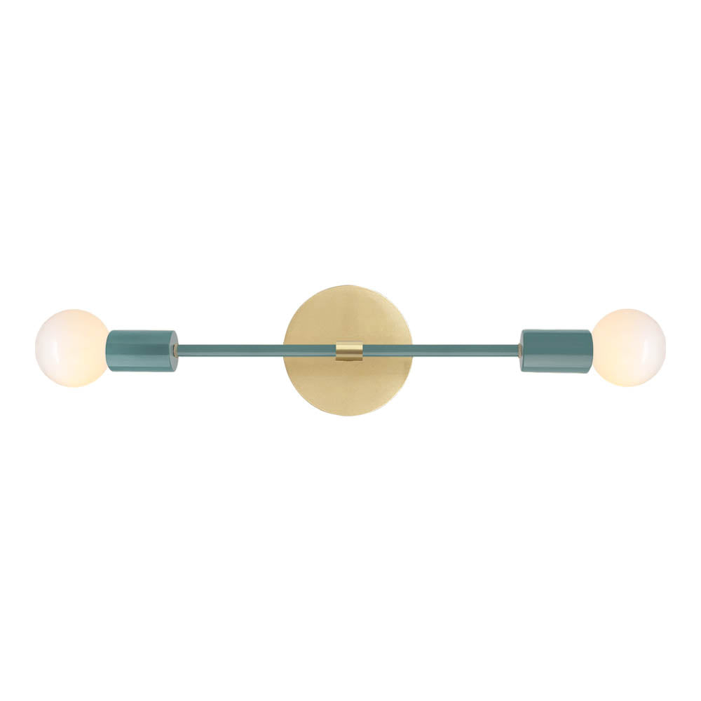 Brass and lagoon color Scepter sconce 18" Dutton Brown lighting