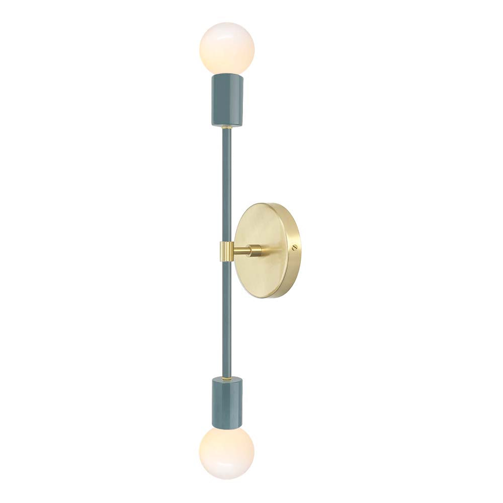 Brass and lagoon color Scepter sconce 18" Dutton Brown lighting