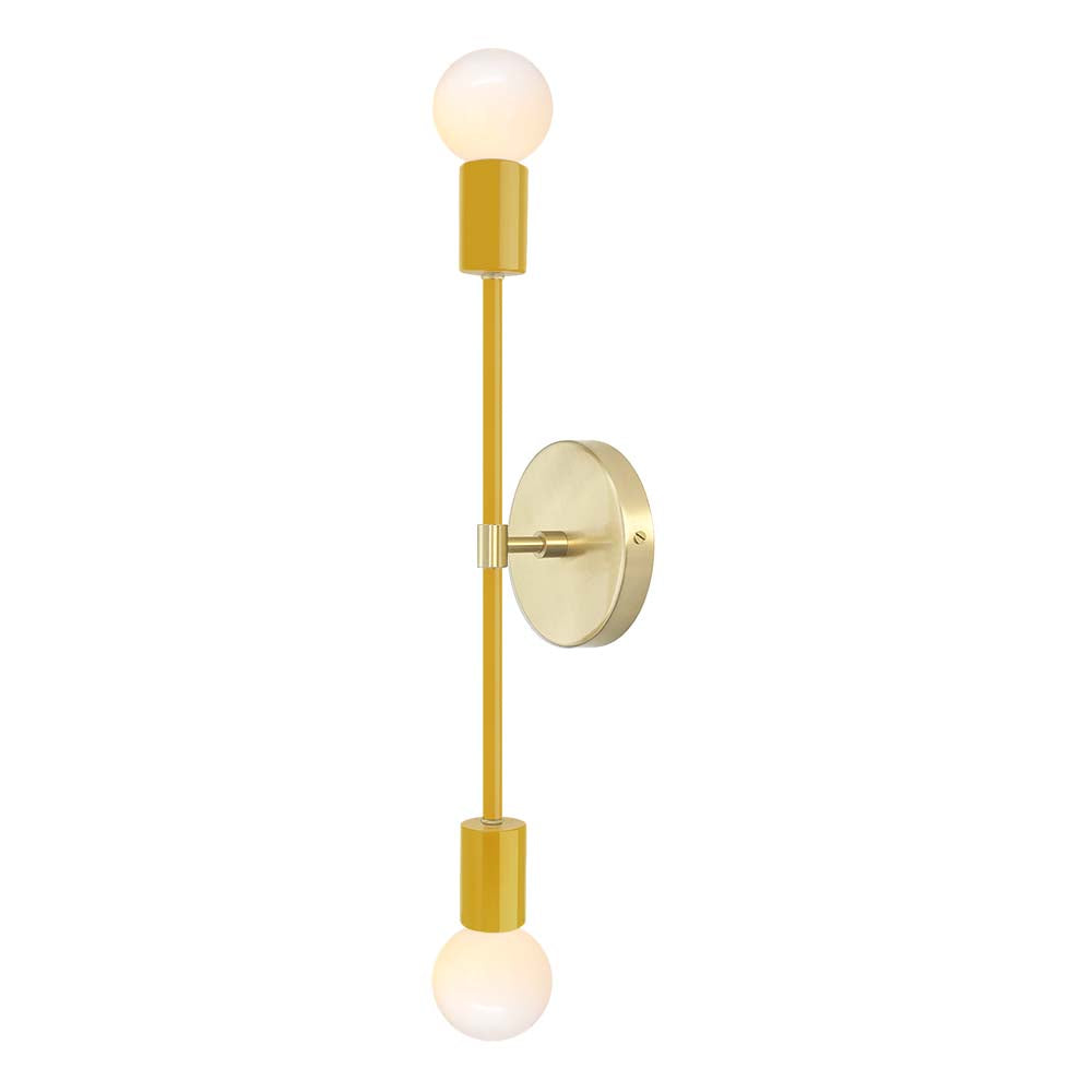 Brass and ochre color Scepter sconce 18" Dutton Brown lighting