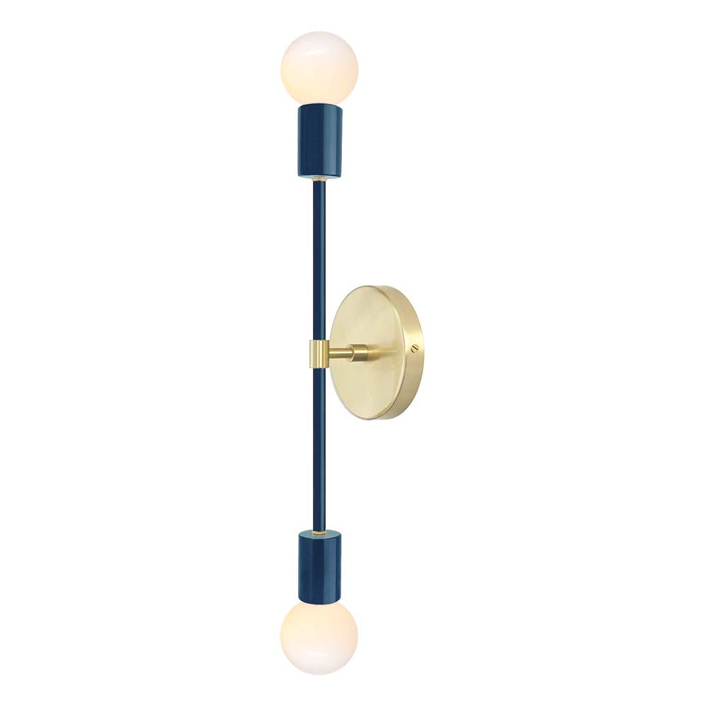 Brass and slate blue color Scepter sconce 18" Dutton Brown lighting