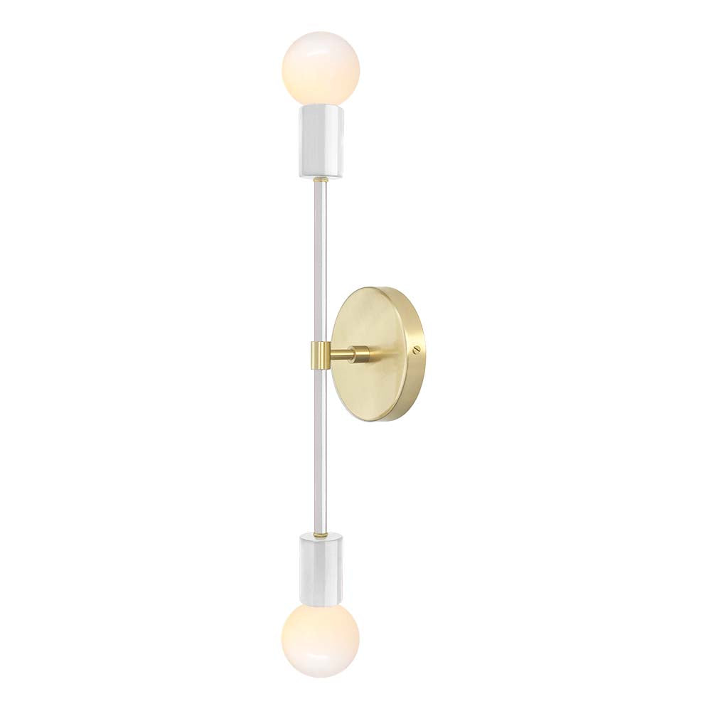 Brass and white color Scepter sconce 18" Dutton Brown lighting