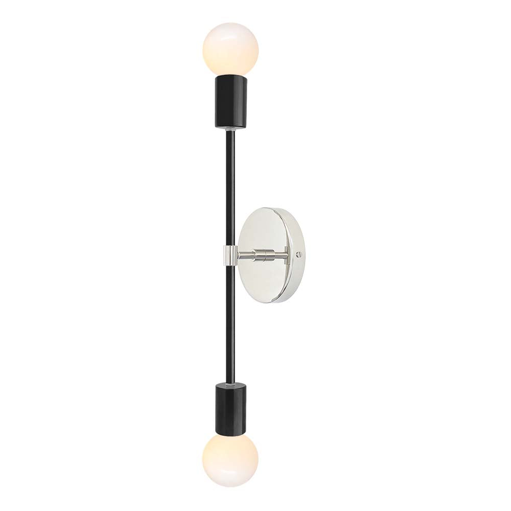 Nickel and black color Scepter sconce 18" Dutton Brown lighting