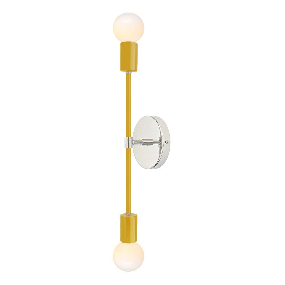 Nickel and ochre color Scepter sconce 18" Dutton Brown lighting