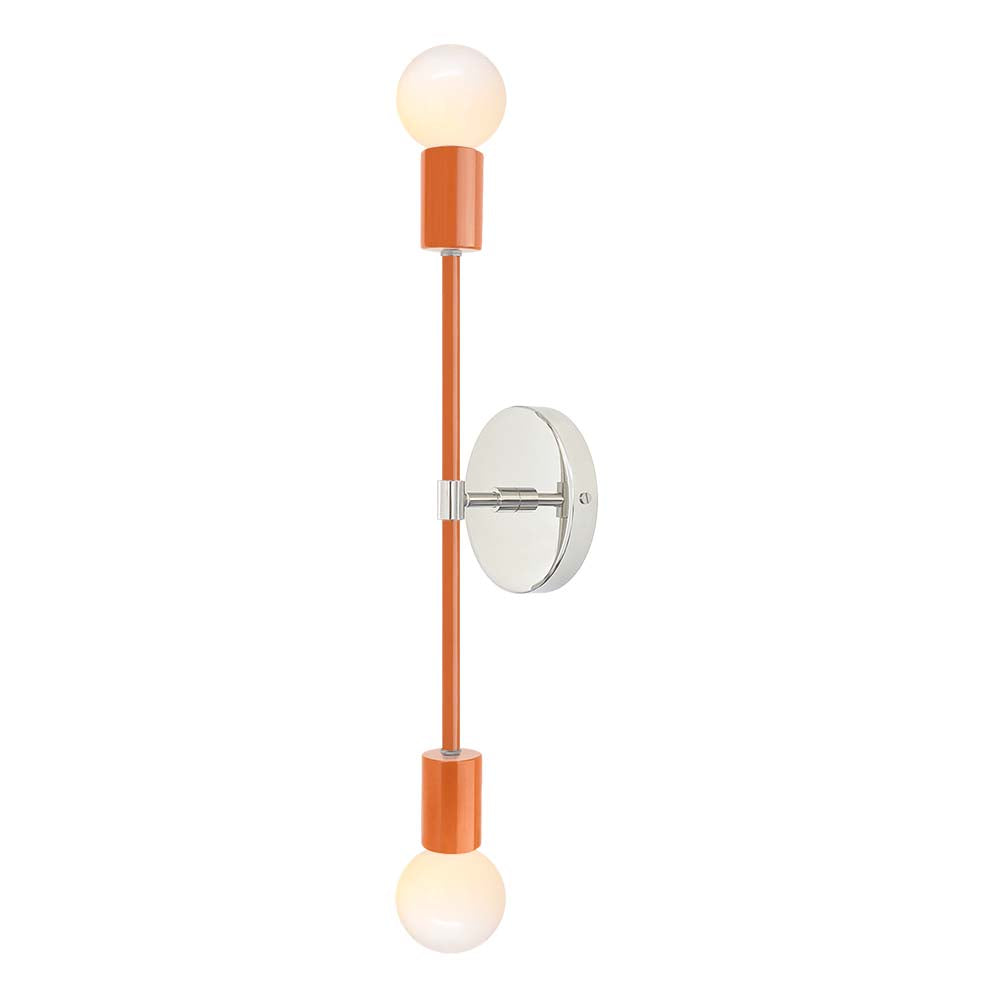 Nickel and orange color Scepter sconce 18" Dutton Brown lighting