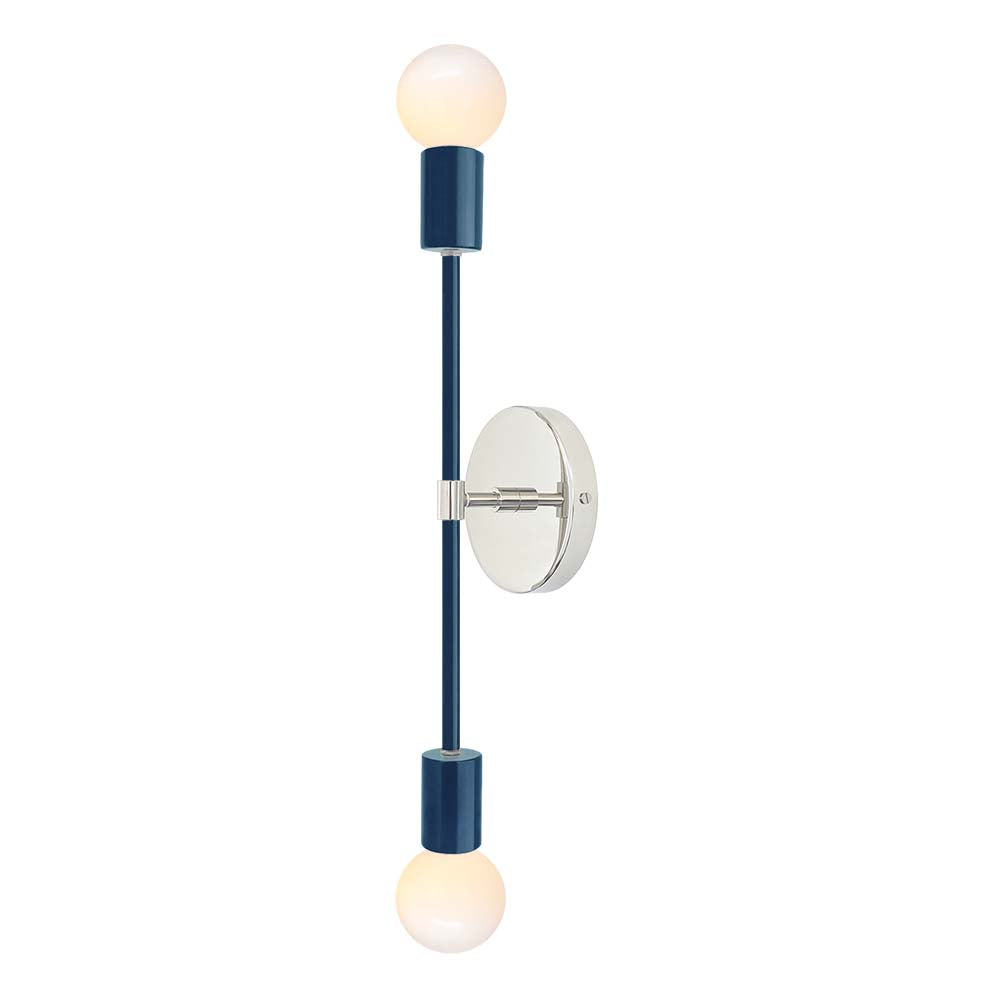 Nickel and slate blue color Scepter sconce 18" Dutton Brown lighting