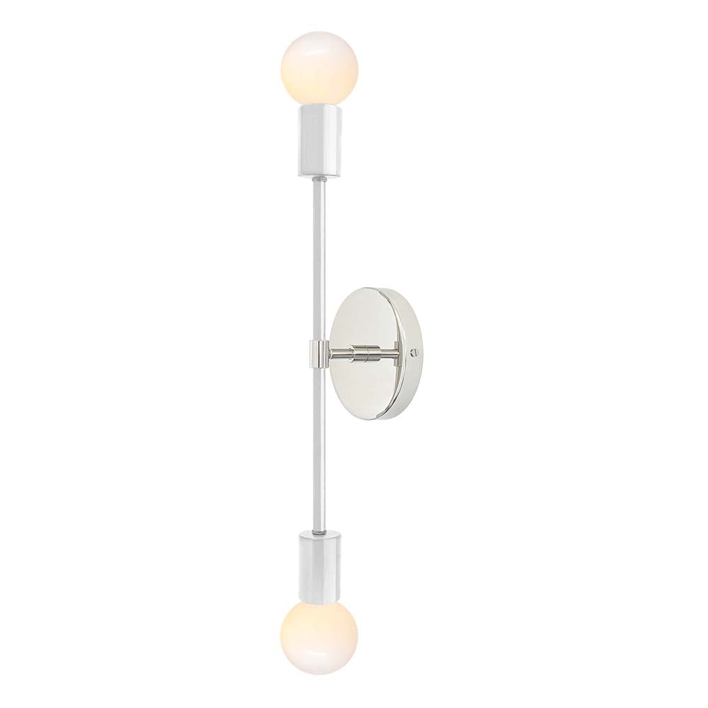 Nickel and white color Scepter sconce 18" Dutton Brown lighting