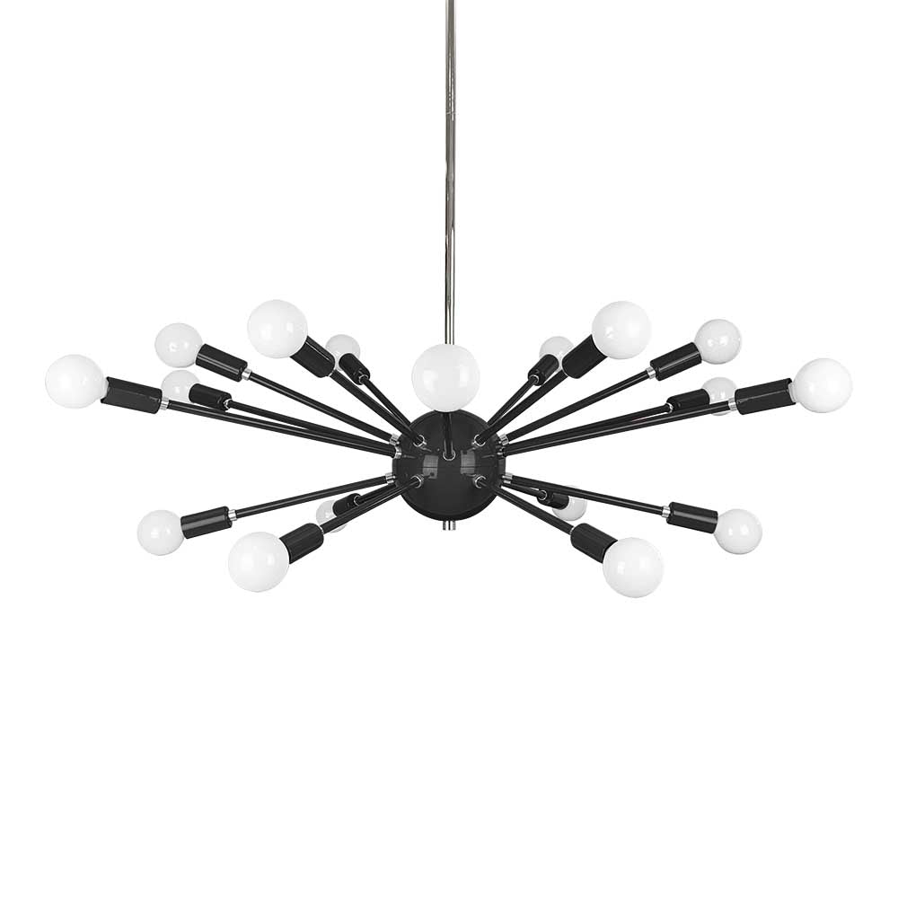 Nickel and black color Elliptical Sputnik chandelier 32" Dutton Brown lighting