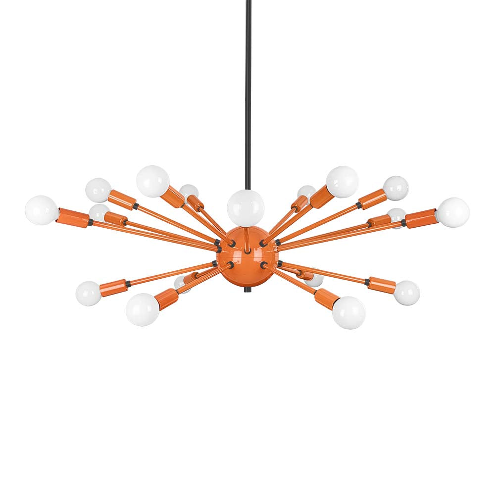 Black and orange color Elliptical Sputnik chandelier 32" Dutton Brown lighting