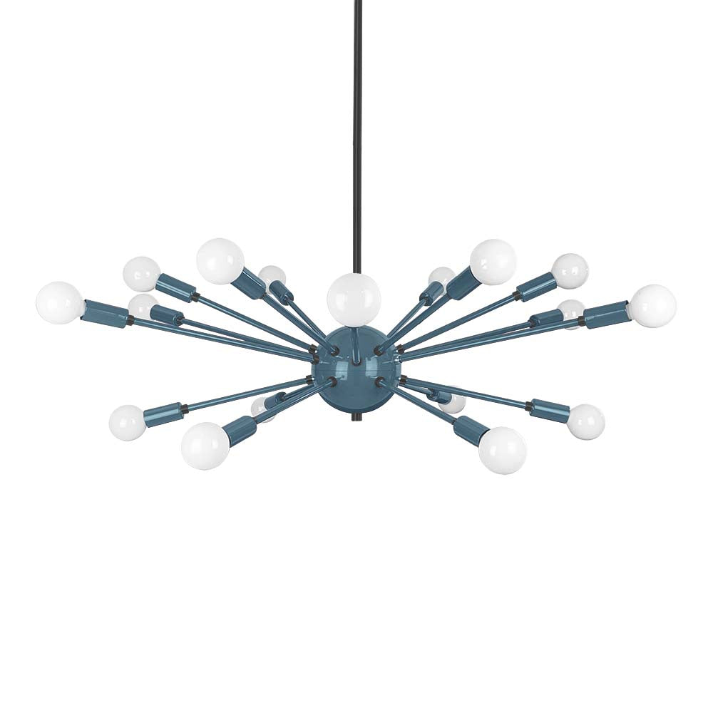 Black and slate blue color Elliptical Sputnik chandelier 32" Dutton Brown lighting