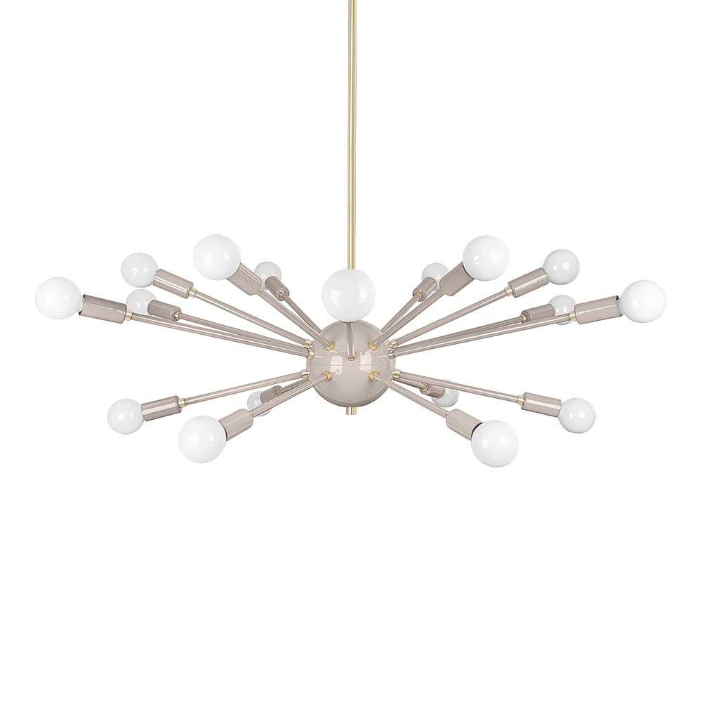 Brass and barely color Elliptical Sputnik chandelier 32" Dutton Brown lighting