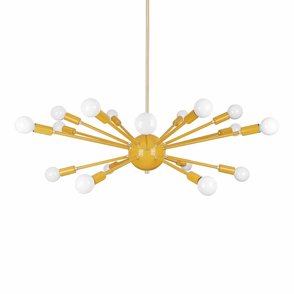 Brass and ochre color Elliptical Sputnik chandelier 32" Dutton Brown lighting