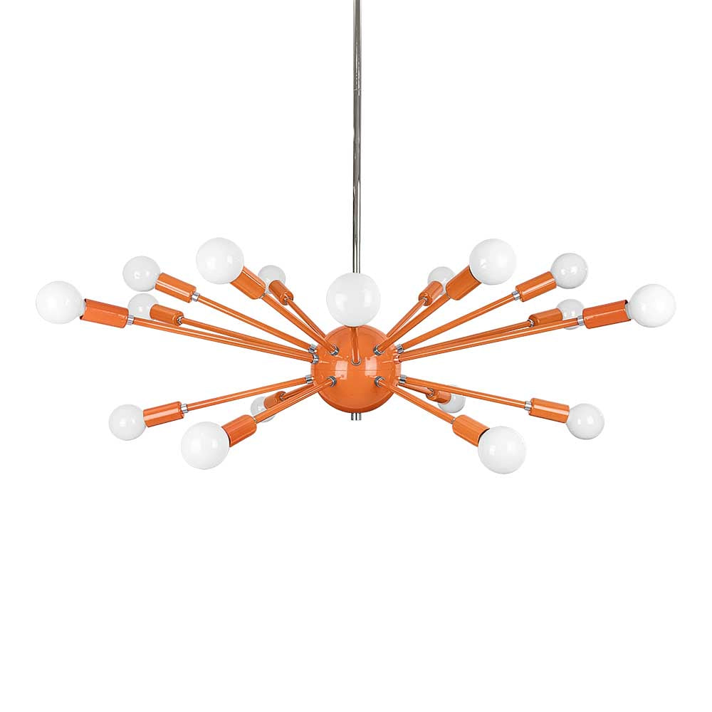 Nickel and orange color Elliptical Sputnik chandelier 32" Dutton Brown lighting