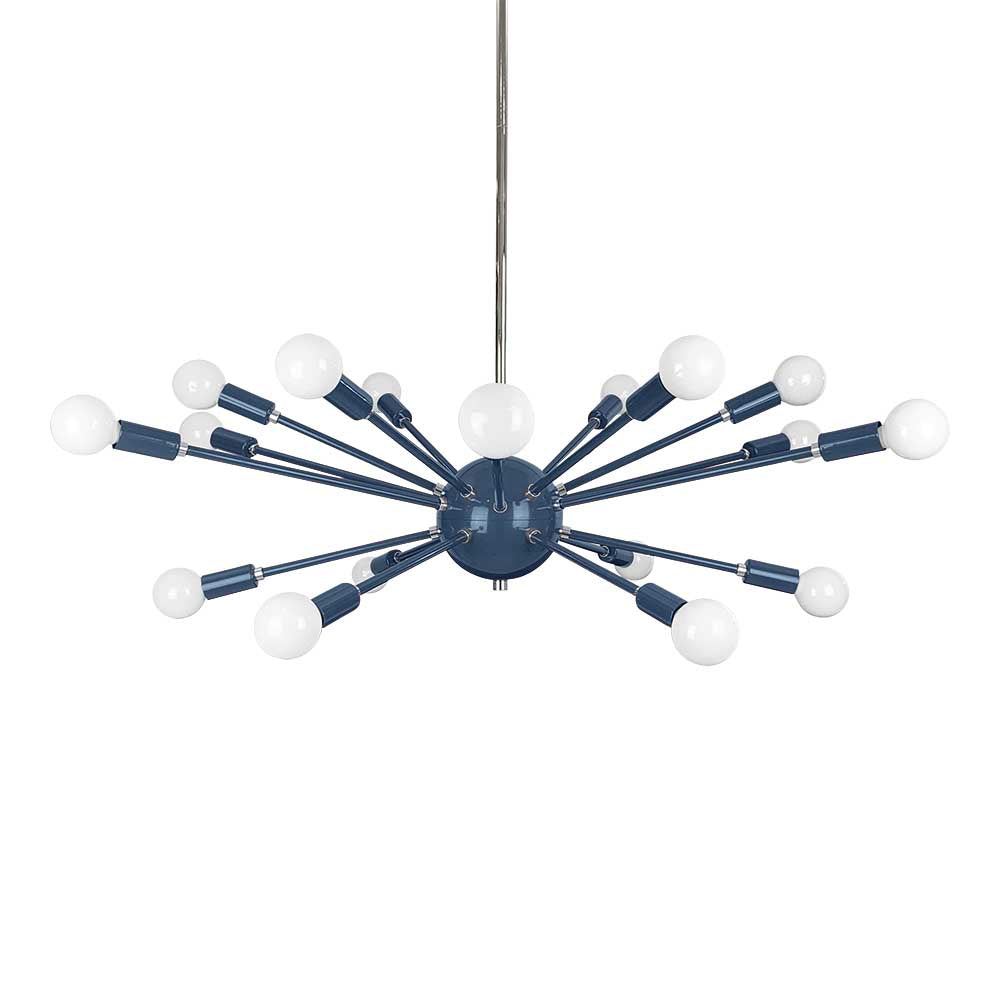 Nickel and slate blue color Elliptical Sputnik chandelier 32" Dutton Brown lighting