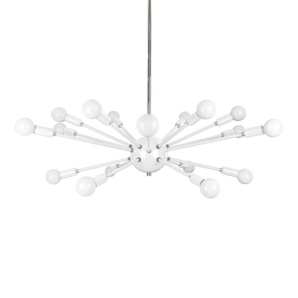 Nickel and white color Elliptical Sputnik chandelier 32" Dutton Brown lighting