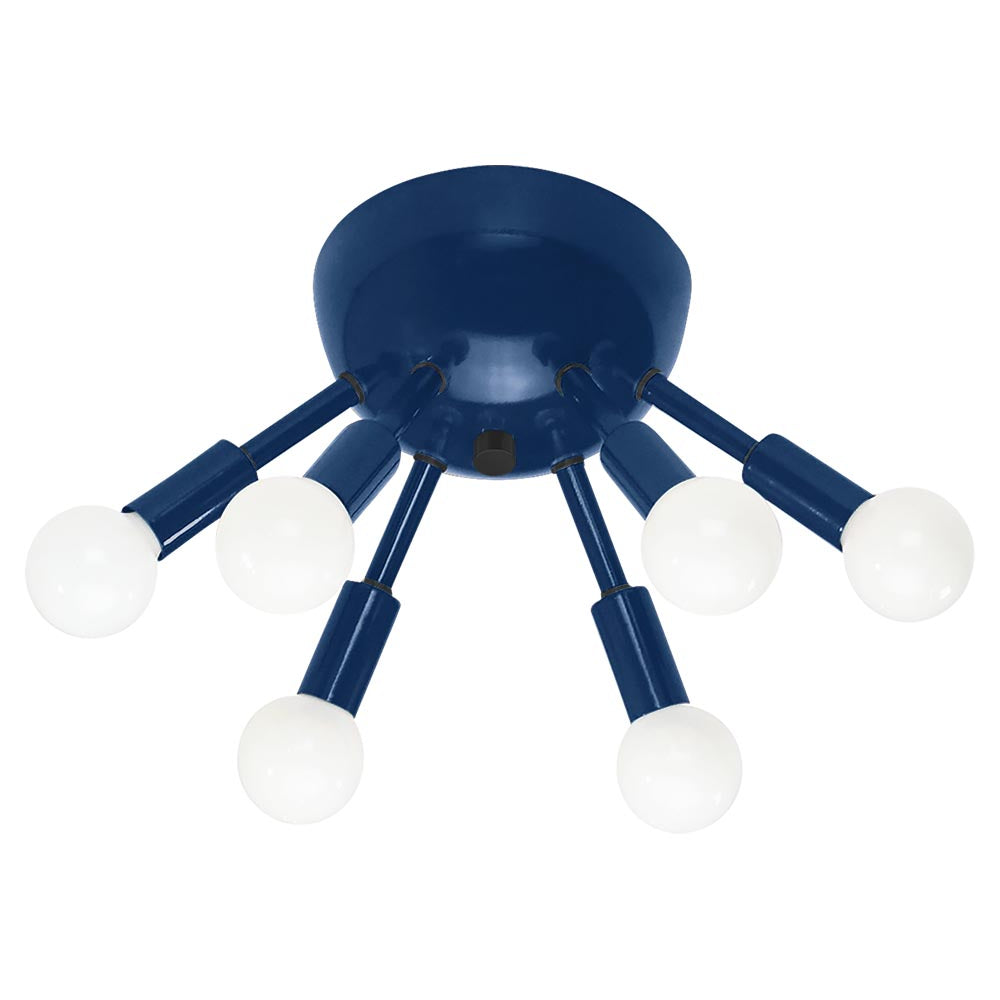 Black and cobalt color Sputnik flush mount Dutton Brown lighting