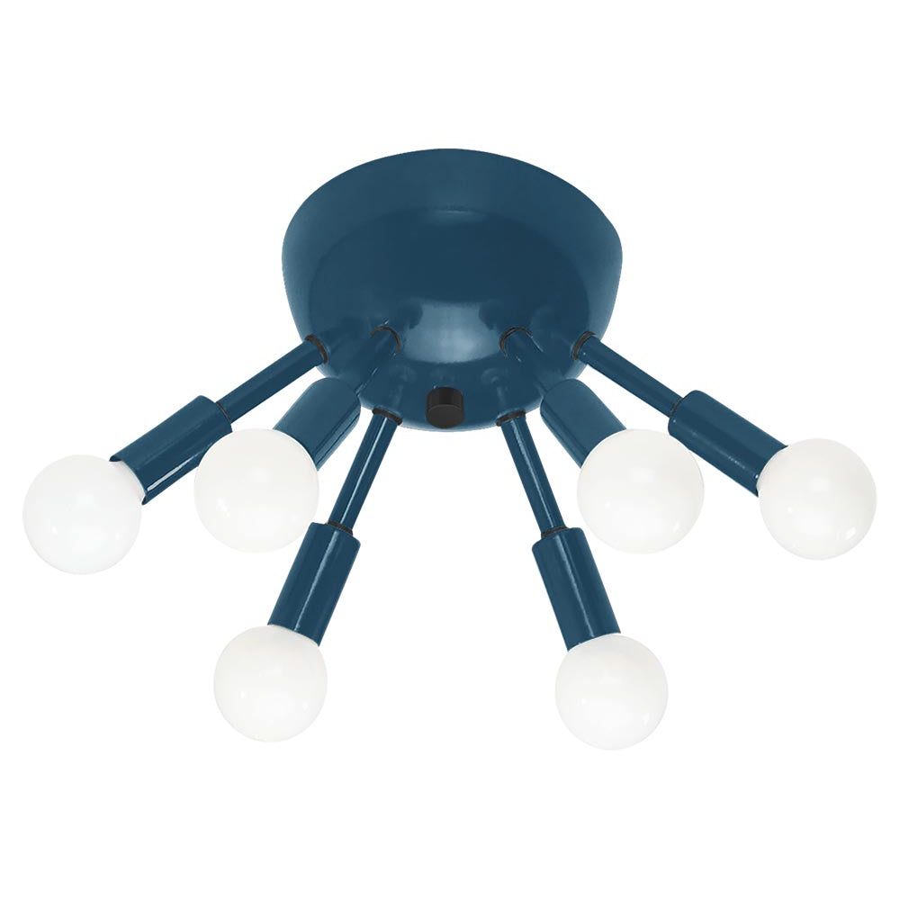 Black and slate blue color Sputnik flush mount Dutton Brown lighting