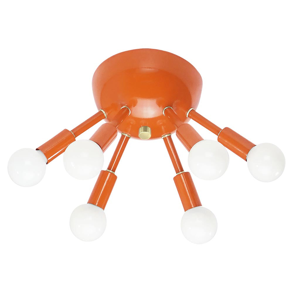 Brass and orange color Sputnik flush mount Dutton Brown lighting
