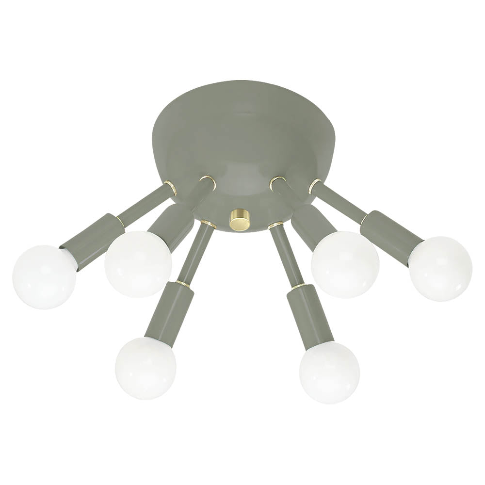 Brass and spa color Sputnik flush mount Dutton Brown lighting