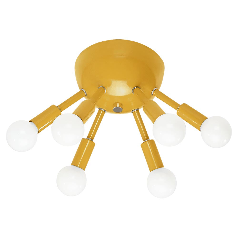 Nickel and ochre color Sputnik flush mount Dutton Brown lighting