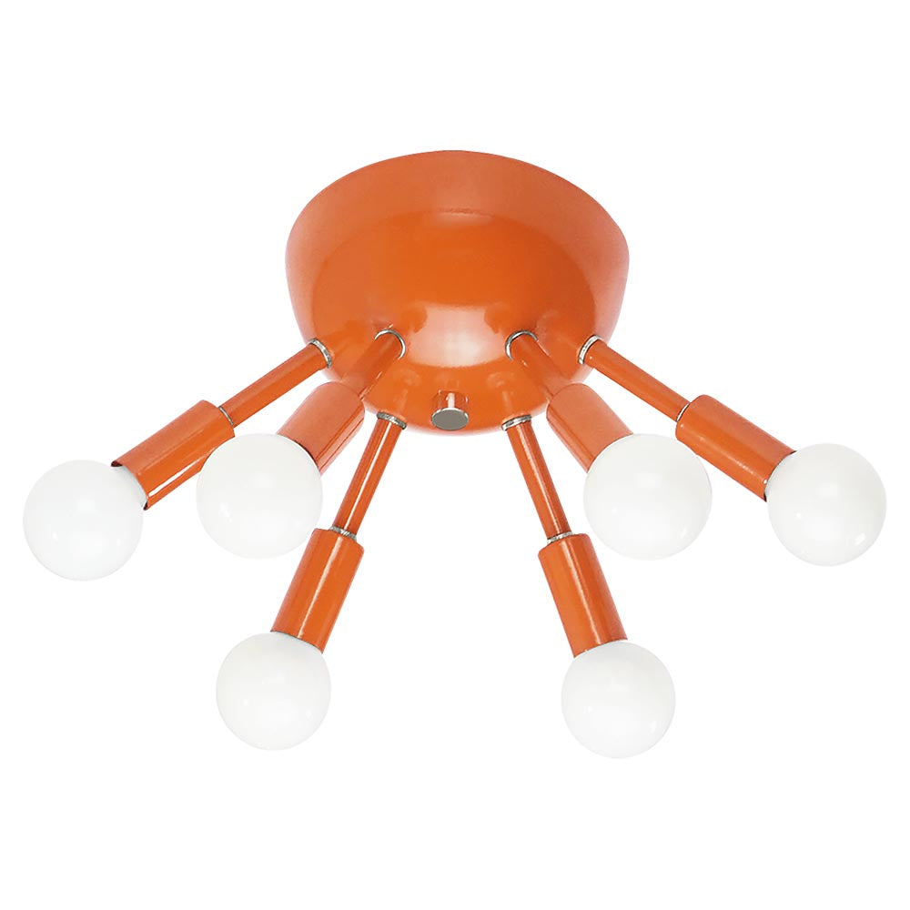 Nickel and orange color Sputnik flush mount Dutton Brown lighting