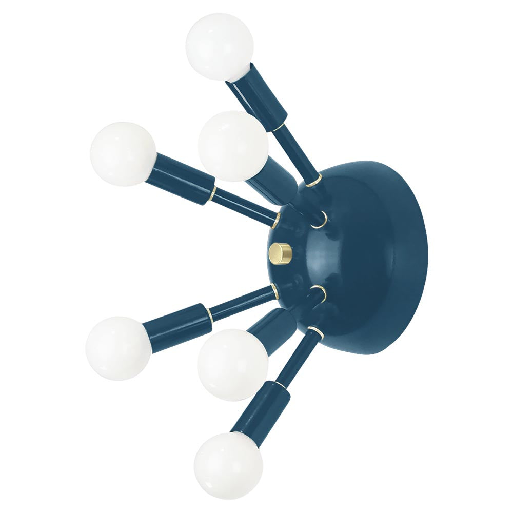 Brass and slate blue color Sputnik sconce Dutton Brown lighting