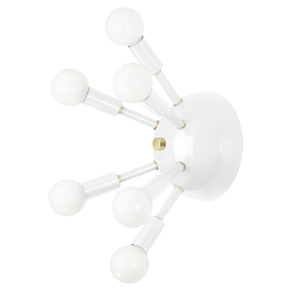 Brass and white color Sputnik sconce Dutton Brown lighting