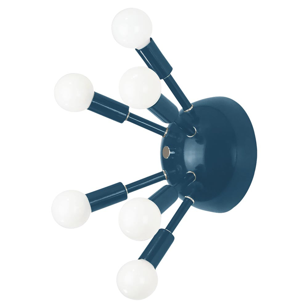 Nickel and slate blue color Sputnik sconce Dutton Brown lighting
