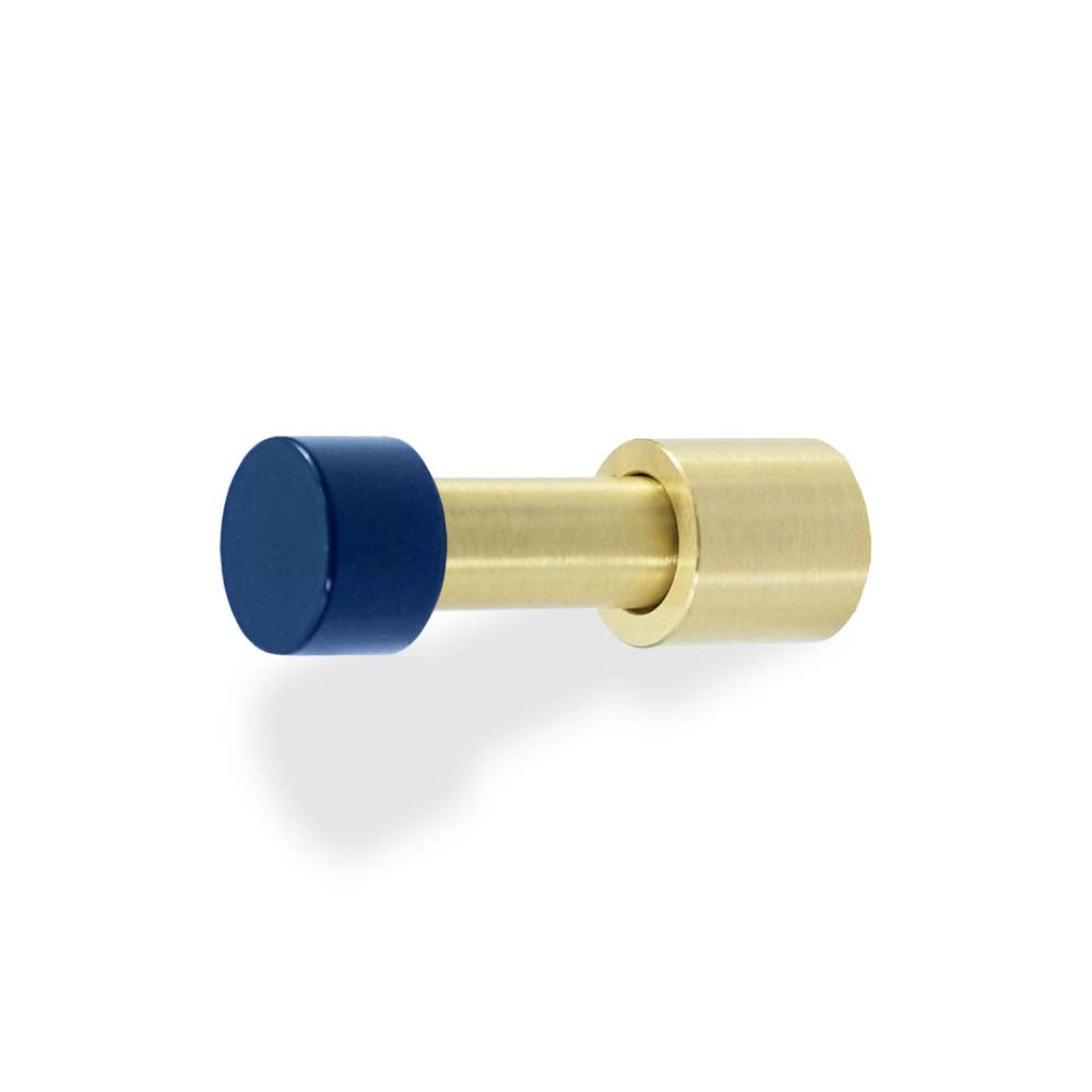 Brass and cobalt color Stud hook Dutton Brown hardware