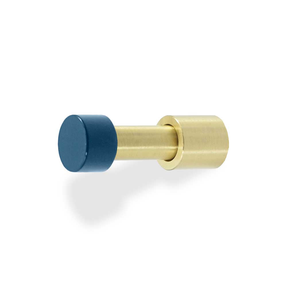 Brass and slate blue color Stud hook Dutton Brown hardware