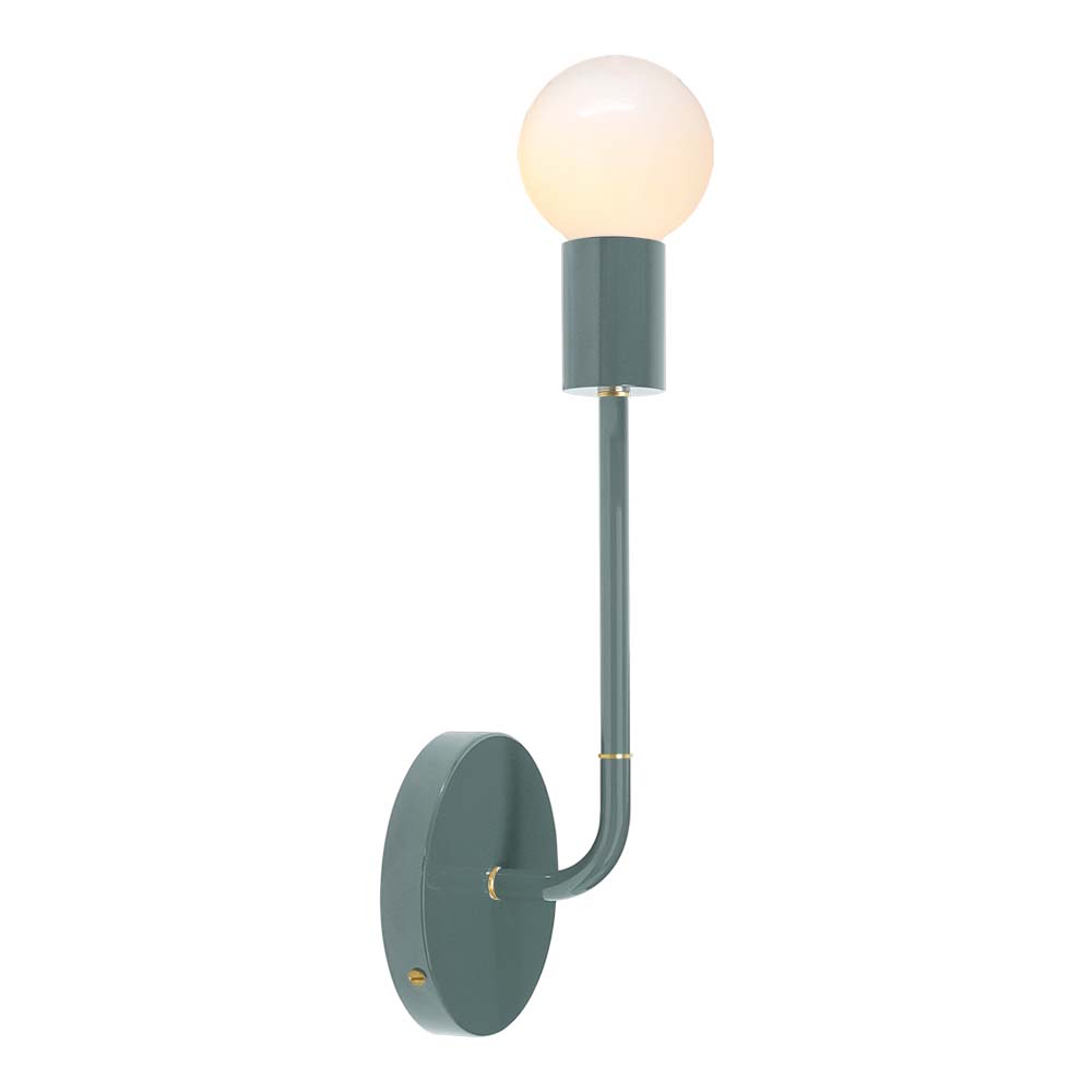 Brass and lagoon color Tall Snug sconce Dutton Brown lighting