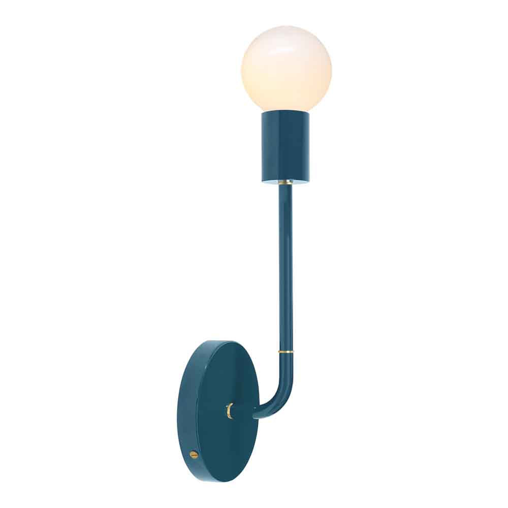 Brass and slate blue color Tall Snug sconce Dutton Brown lighting
