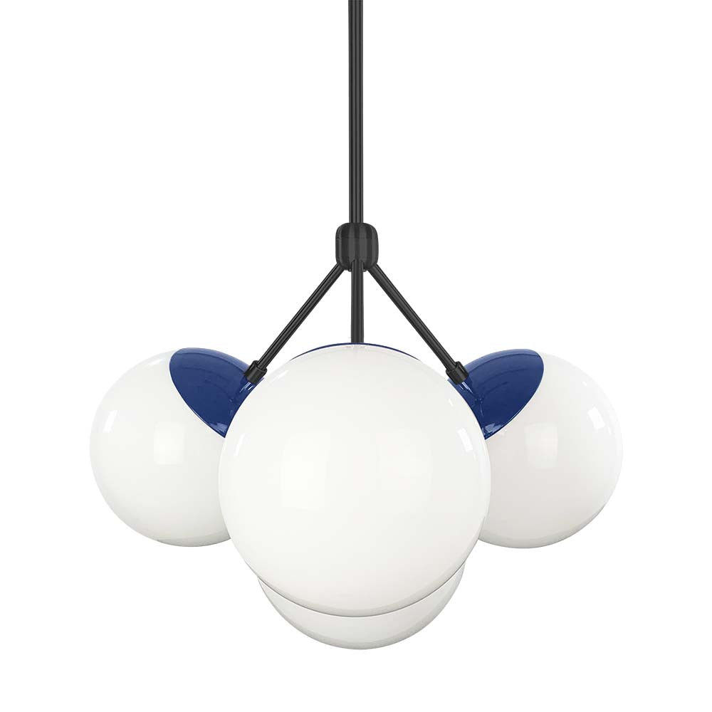 Black and cobalt color Tetra chandelier Dutton Brown lighting