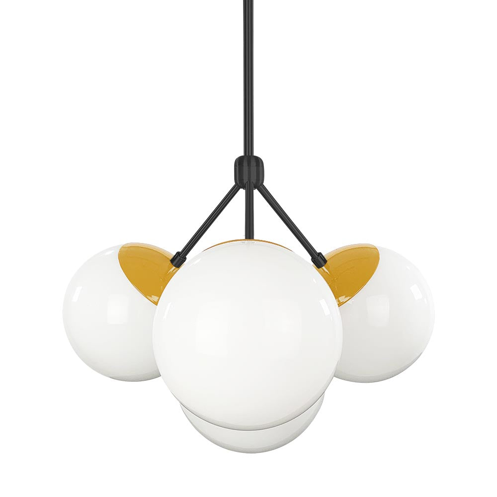 Black and ochre color Tetra chandelier Dutton Brown lighting