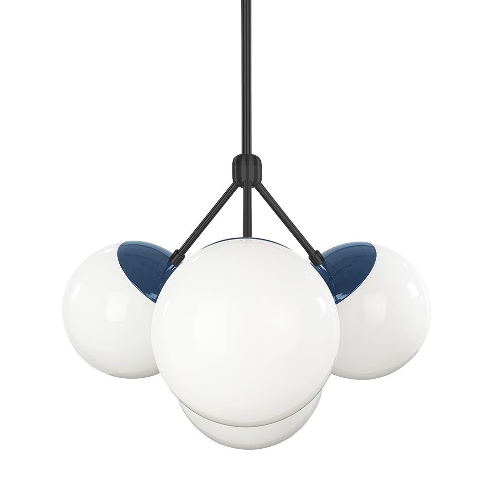 Black and slate blue color Tetra chandelier Dutton Brown lighting
