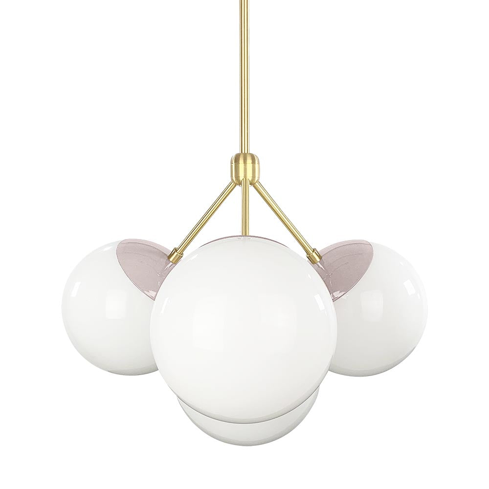 Brass and barely color Tetra chandelier Dutton Brown lighting