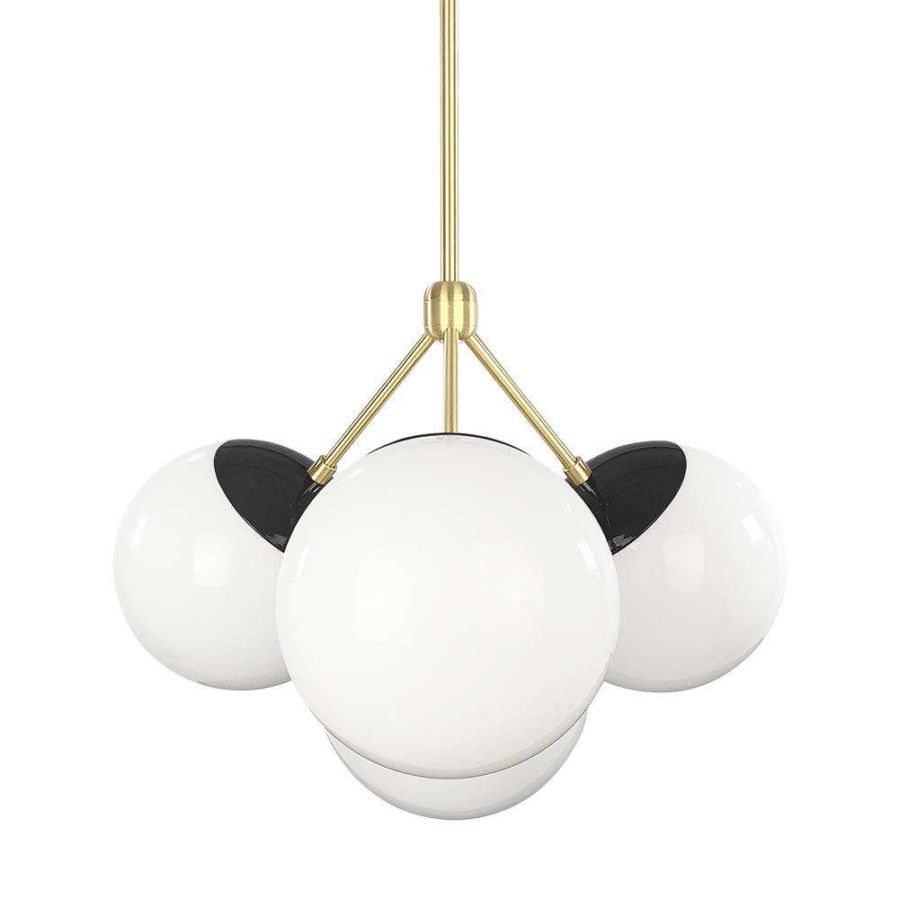 Brass and black color Tetra chandelier Dutton Brown lighting
