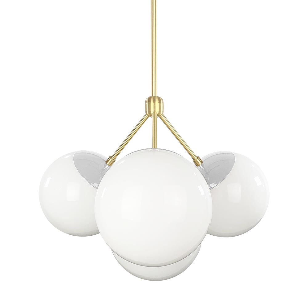 Brass and chalk color Tetra chandelier Dutton Brown lighting