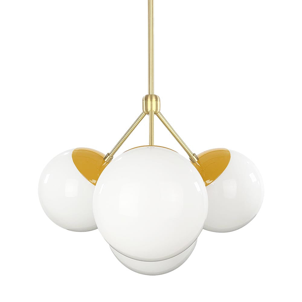 Brass and ochre color Tetra chandelier Dutton Brown lighting