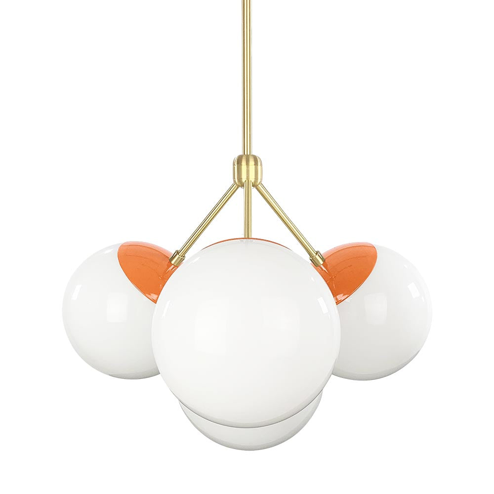 Brass and orange color Tetra chandelier Dutton Brown lighting
