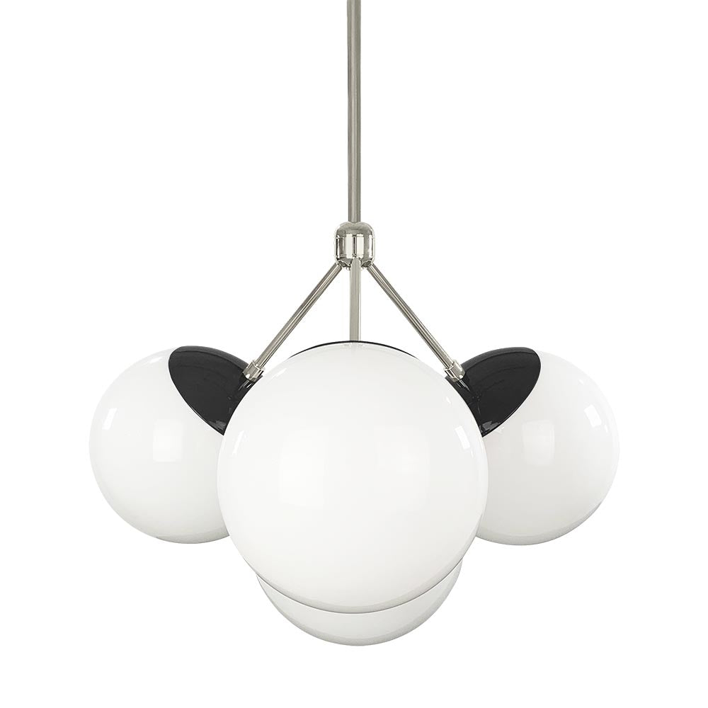 Nickel and black color Tetra chandelier Dutton Brown lighting