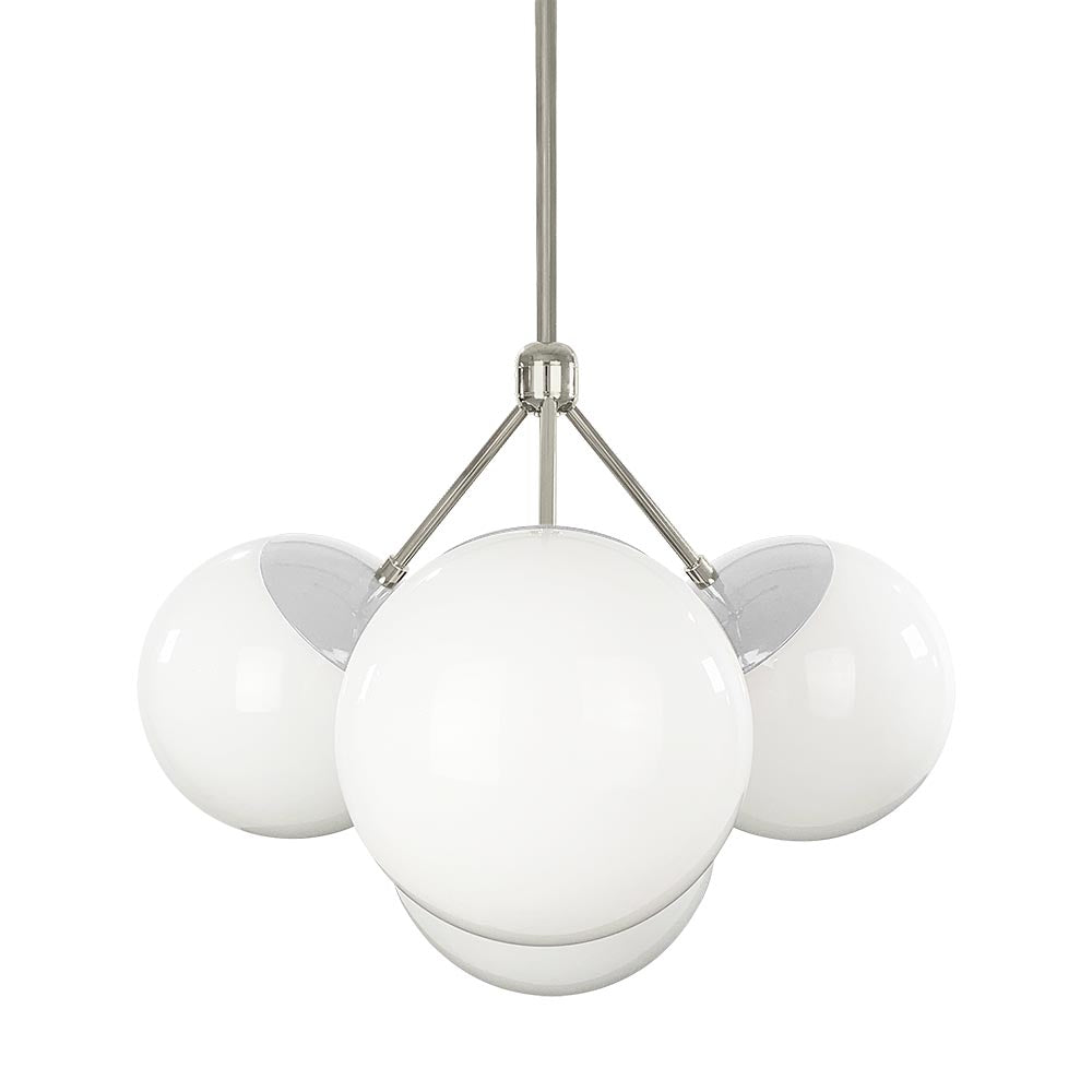 Nickel and chalk color Tetra chandelier Dutton Brown lighting
