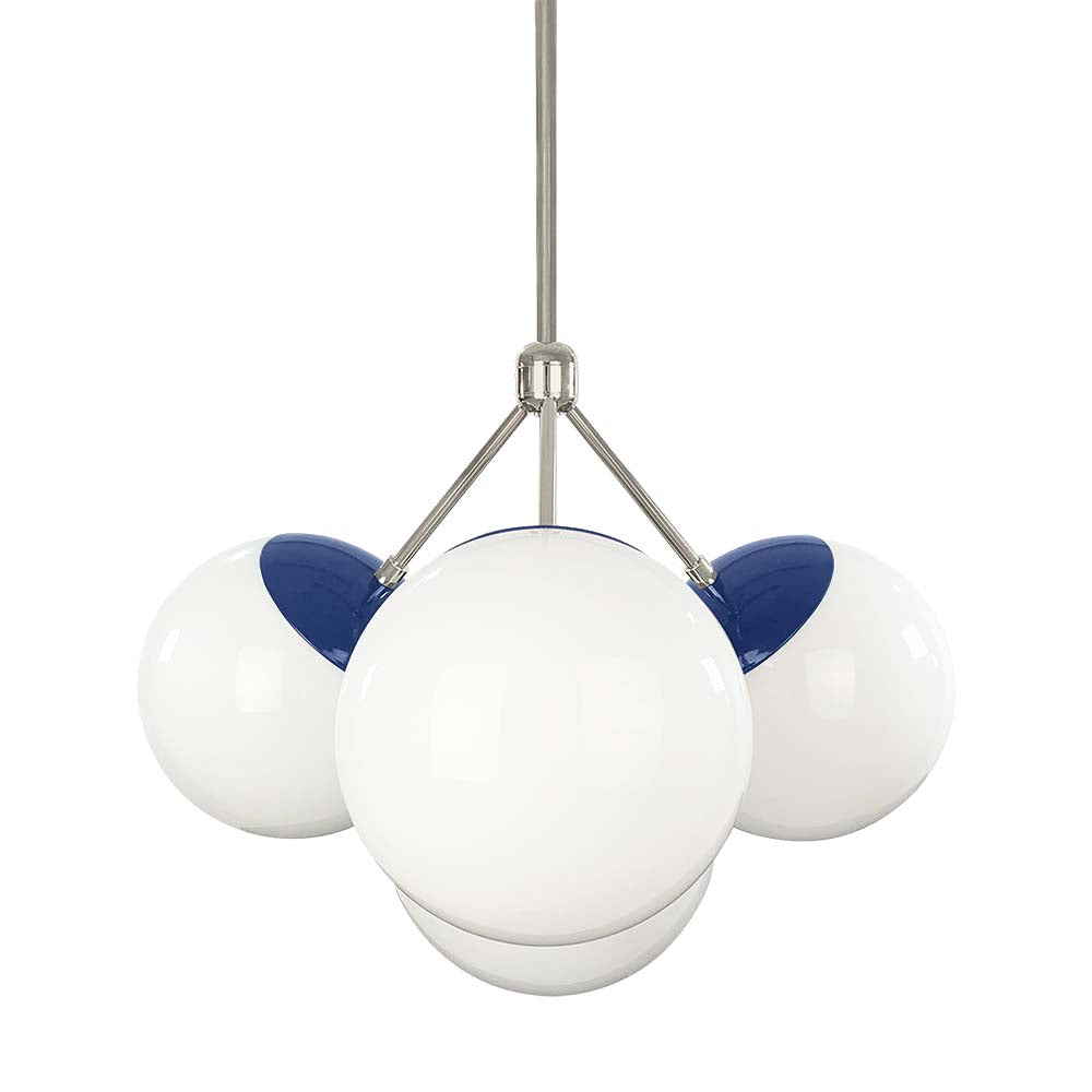 Nickel and cobalt color Tetra chandelier Dutton Brown lighting