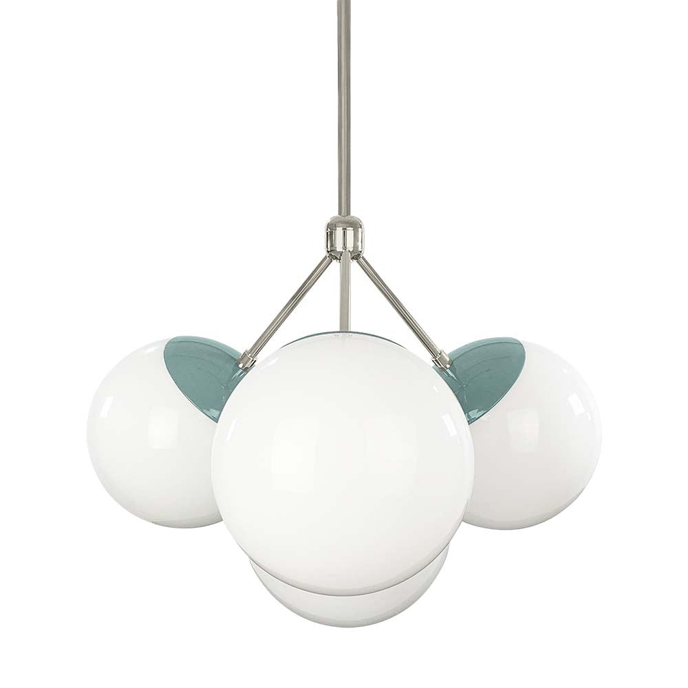 Nickel and lagoon color Tetra chandelier Dutton Brown lighting