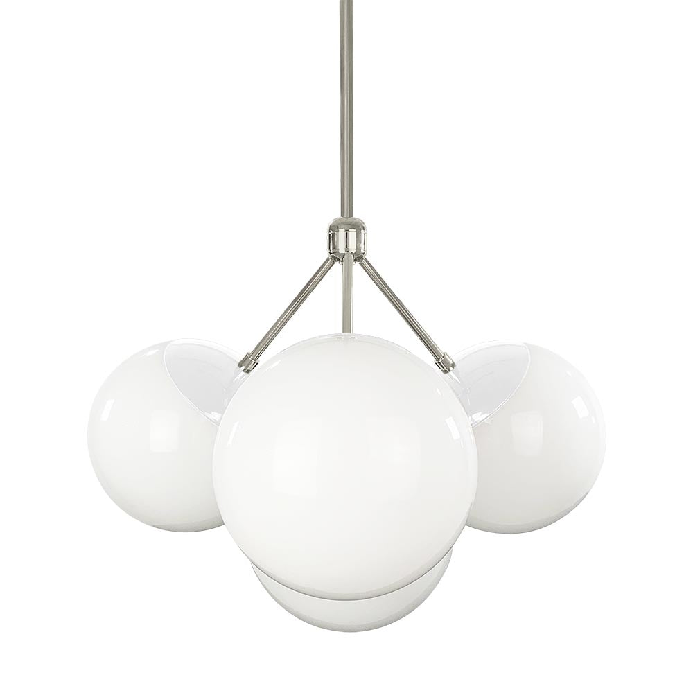 Nickel and white color Tetra chandelier Dutton Brown lighting