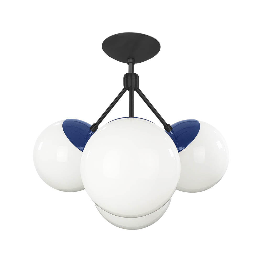 Black and cobalt color Tetra flush mount Dutton Brown lighting