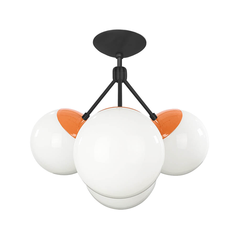 Black and orange color Tetra flush mount Dutton Brown lighting